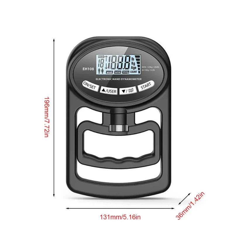 Digital Grip Strength Meter - Massures - 265Lbs / 120Kg