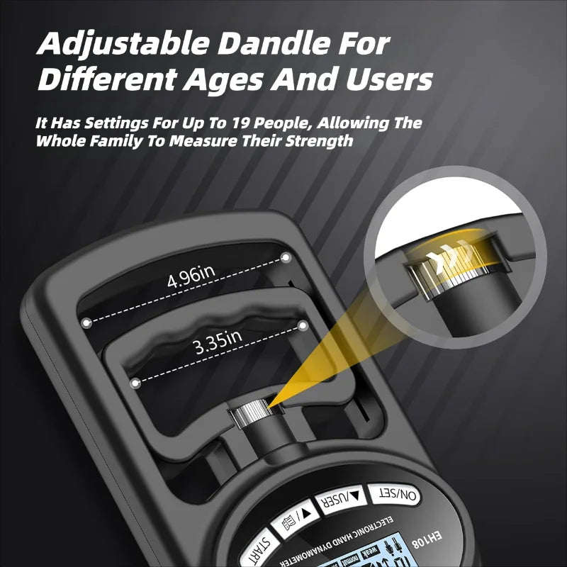 Digital Grip Strength Meter - Massures - 265Lbs / 120Kg