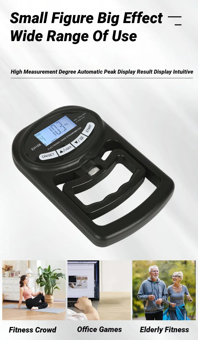 Digital Grip Strength Meter - Massures - 265Lbs / 120Kg