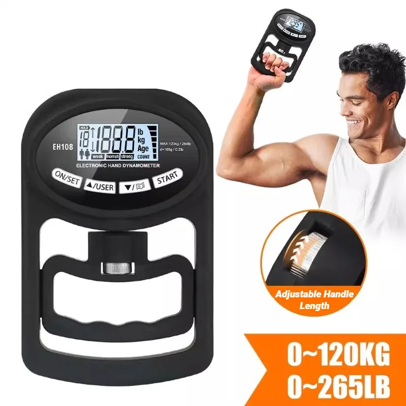 Digital Grip Strength Meter - Massures - 265Lbs / 120Kg